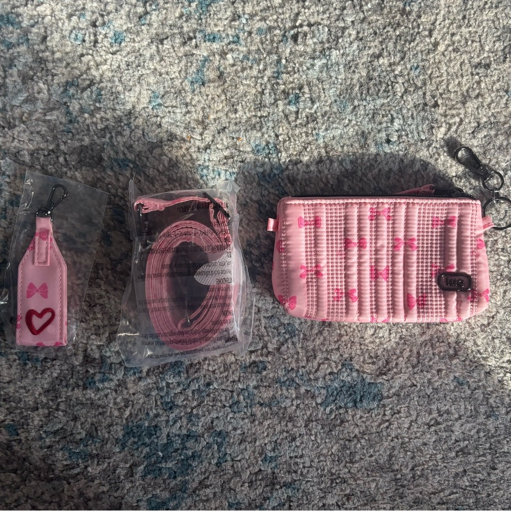 NWT Lug love accessory bundle in mini bows pink.